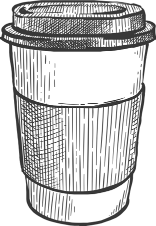 Disposable coffee cup with lid.