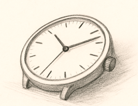 A broken watch with the time showing 10:07